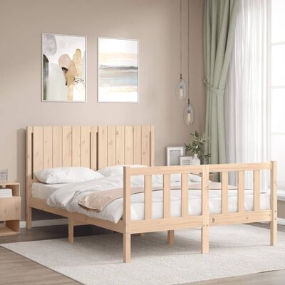 vidaXL Bed Frame without Mattress Double Solid Wood Pine