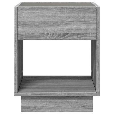 vidaXL Bedside Table with Infinity LED Grey Sonoma 40x40x50 cm