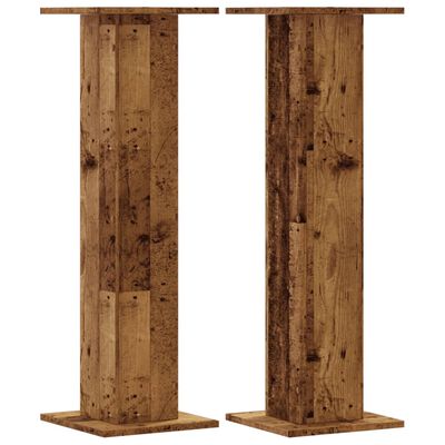 vidaXL Speaker Stands 2 pcs Old Wood 30x30x95 cm Engineered Wood