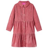 Kids' Dress with Long Sleeves Corduroy Old Pink 92