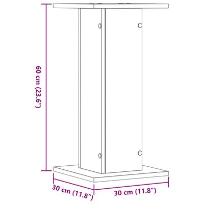 vidaXL Speaker Stands 2 pcs Concrete Grey 30x30x60 cm Engineered Wood