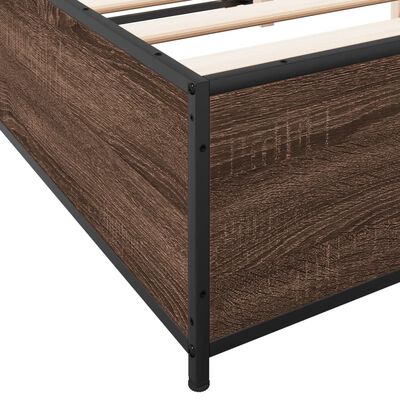 vidaXL Bed Frame without Mattress Brown Oak 135x190 cm Double