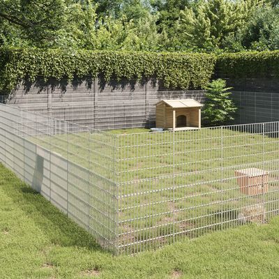 vidaXL Free Range Animal Enclosure 48-Panel 54x100 cm Galvanised Iron