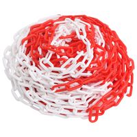 vidaXL Warning Chain Red and White 30 m Ø4 mm Plastic