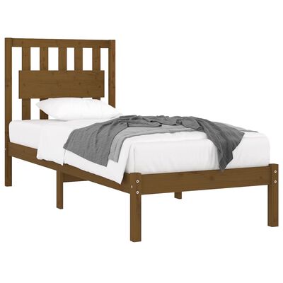 vidaXL Bed Frame without Mattress Honey Brown Solid Wood Small Single