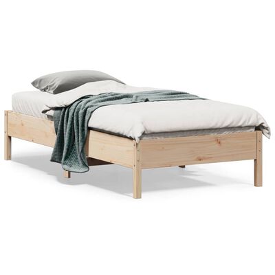 vidaXL Bed Frame without Mattress 75x190 cm Small Single Solid Wood Pine