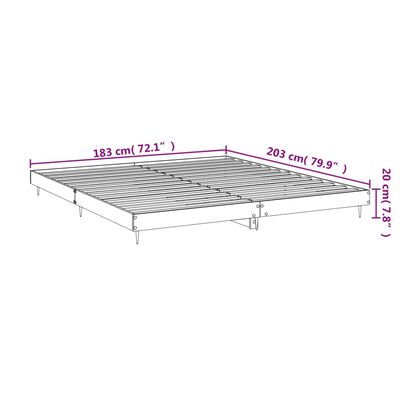 vidaXL Bed Frame without Mattress Smoked Oak 180x200 cm Super King Engineered Wood