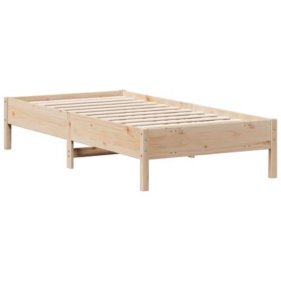 vidaXL Bed Frame without Mattress 75x190 cm Small Single Solid Wood Pine