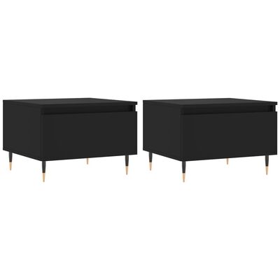 vidaXL Coffee Tables 2 pcs Black 50x46x35 cm Engineered Wood