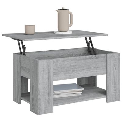 vidaXL Coffee Table Grey Sonoma 79x49x41 cm Engineered Wood