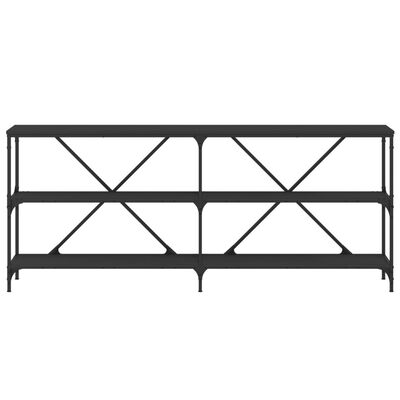 vidaXL Console Table Black 180x30x75 cm Engineered Wood and Iron