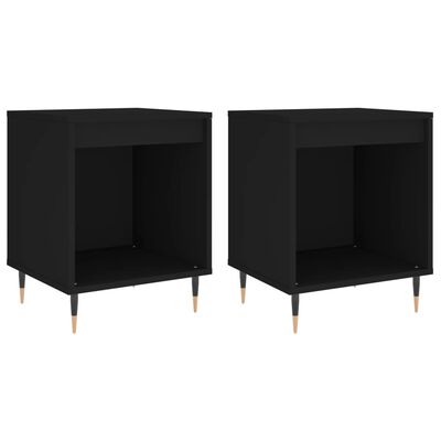 vidaXL Bedside Cabinets 2 pcs Black 40x35x50 cm Engineered Wood