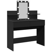 vidaXL Dressing Table with LED Black 100x40x130 cm
