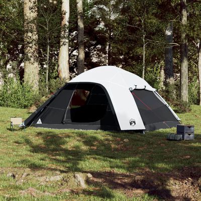 vidaXL Family Tent Dome 6-Person White Blackout Fabric Waterproof