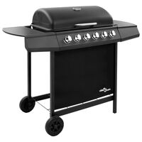 vidaXL Gas BBQ Grill with 6 Burners Black