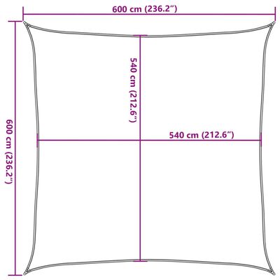 vidaXL Sunshade Sail 160 g/m² Square Sand 6x6 m HDPE