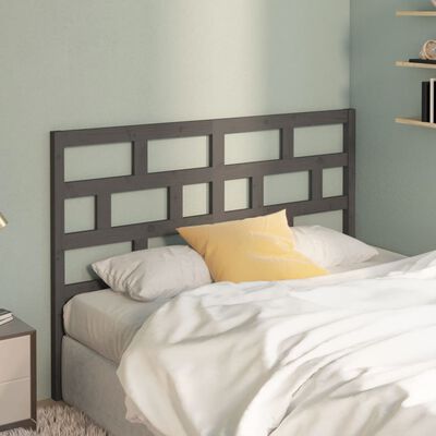 vidaXL Bed Headboard Grey 146x4x100 cm Solid Wood Pine