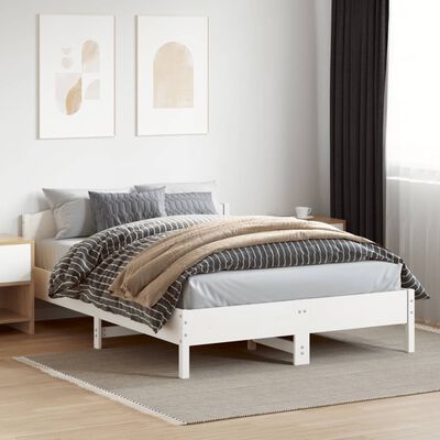 vidaXL Bed Frame without Mattress White 120x200 cm Solid Wood Pine