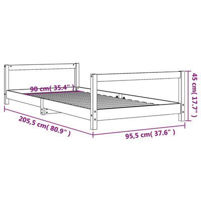 vidaXL Kids Bed Frame White 90x200 cm Solid Wood Pine