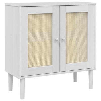 vidaXL Sideboard SENJA Rattan Look White 80x35x80 cm Solid Wood Pine