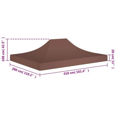 vidaXL Party Tent Roof 4x3 m Brown 270 g/m²