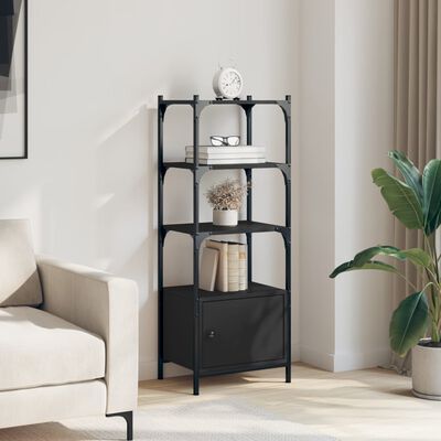 vidaXL Bookcase 3-Tier Black 41x30x109.5 cm Engineered Wood