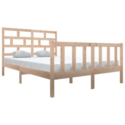 vidaXL Bed Frame without Mattress Solid Wood Pine King Size