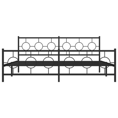 vidaXL Metal Bed Frame without Mattress with Footboard Black 200x200 cm