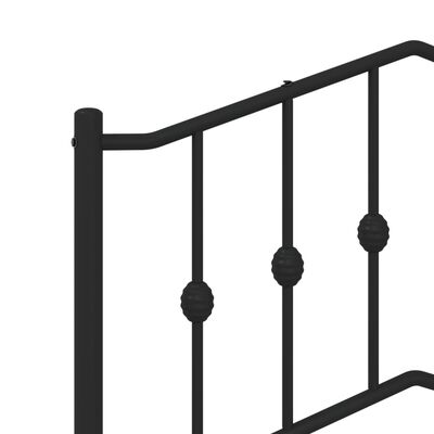 vidaXL Metal Headboard Black 90 cm