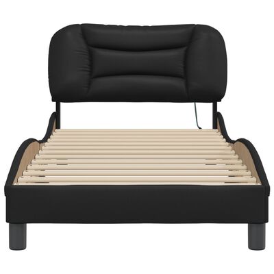 vidaXL Bed Frame with LED without Mattress Black 90x200 cm