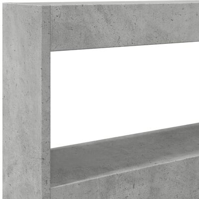 vidaXL Headboard Cabinet with LED Concrete Grey 100x17x102 cm