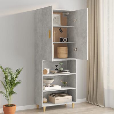 vidaXL Hanging Wall Cabinet Concrete Grey 69.5x34x90 cm