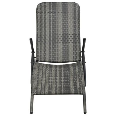 vidaXL Folding Sun Lounger Poly Rattan Grey