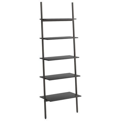 vidaXL 5-Tier Leaning Shelf Black 64x34x185.5 cm