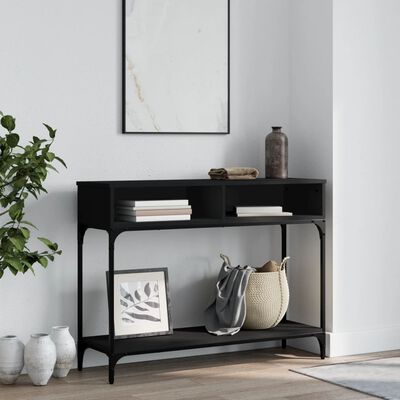 vidaXL Console Table Black 100x30.5x75 cm Engineered Wood