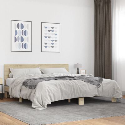 vidaXL Bed Frame without Mattress Sonoma Oak 200x200 cm