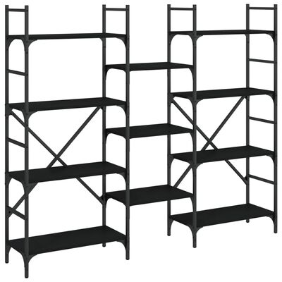 vidaXL Bookshelf Black 160x28.5x136.5 cm Engineered Wood