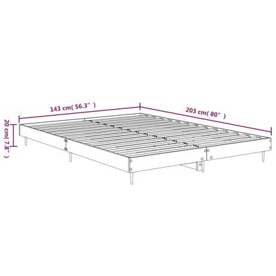 vidaXL Bed Frame without Mattress Brown Oak 135x190 cm Double Engineered Wood