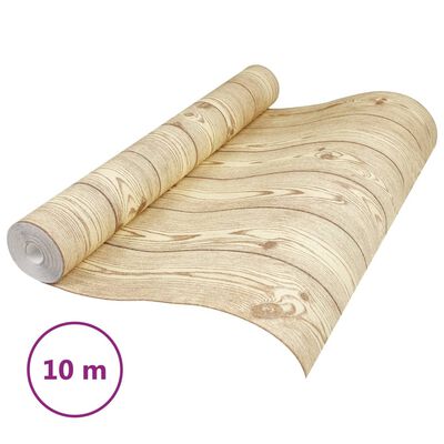 vidaXL Wallpaper 3D Wood Grain Brown 10x0.53 m Non-woven