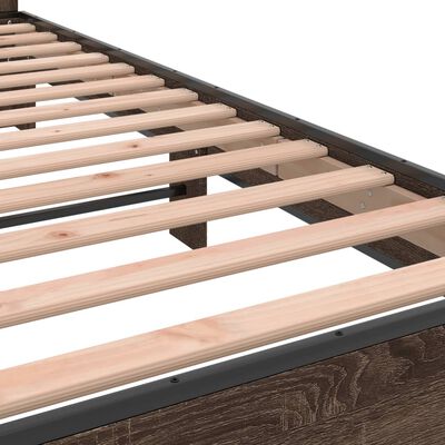 vidaXL Bed Frame without Mattress Brown Oak 180x200 cm Super King