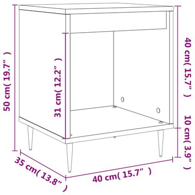 vidaXL Bedside Cabinets 2 pcs Sonoma Oak 40x35x50 cm Engineered Wood