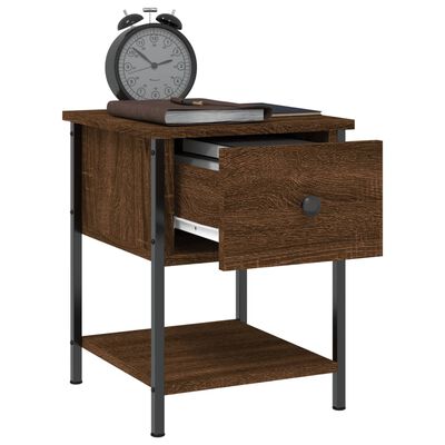 vidaXL Bedside Table Brown Oak 34x35.5x45 cm Engineered Wood