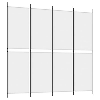 vidaXL 4-Panel Room Divider White 200x200 cm Fabric