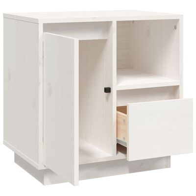 vidaXL Bedside Cabinet White 50x34x50 cm Solid Wood Pine