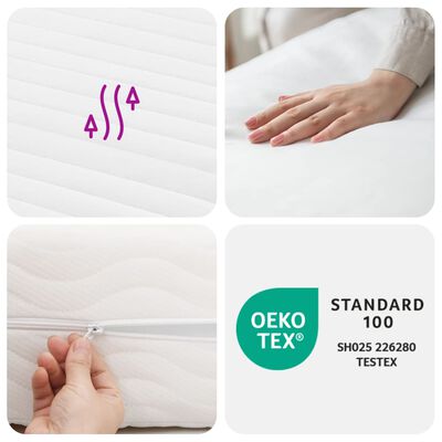 vidaXL Foam Mattresses 2 pcs White 100x200 cm 7-Zone Hardness 20 ILD