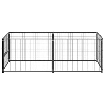 vidaXL Dog Kennel Black 200x100x70 cm Steel