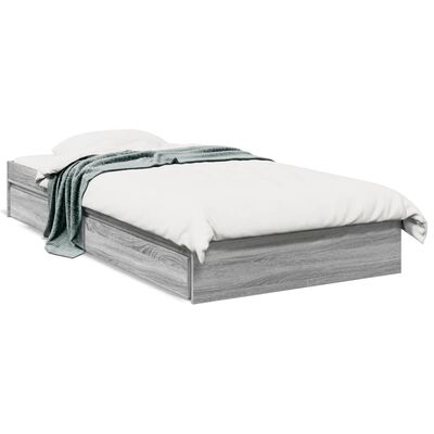 vidaXL Bed Frame with Drawers without Mattress Grey Sonoma 100x200 cm