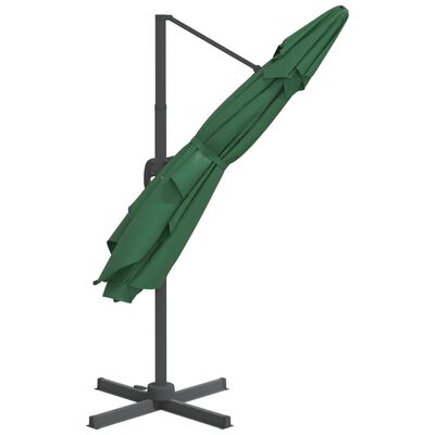 vidaXL Cantilever Garden Parasol with Aluminium Pole Green 400x300 cm