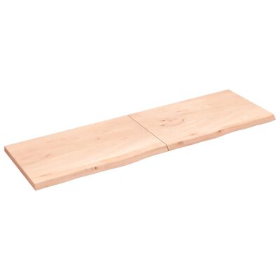 vidaXL Wall Shelf 200x60x(2-4) cm Untreated Solid Wood Oak