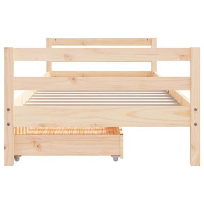 vidaXL Kids Bed Frame with Drawers 90x190 cm Solid Wood Pine